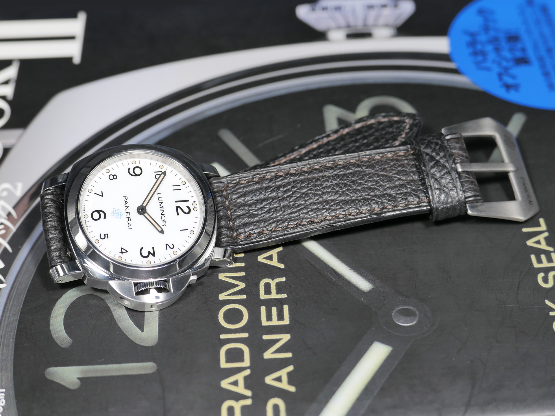 Luxury Panerai strap crafted from exotic black shark leather.