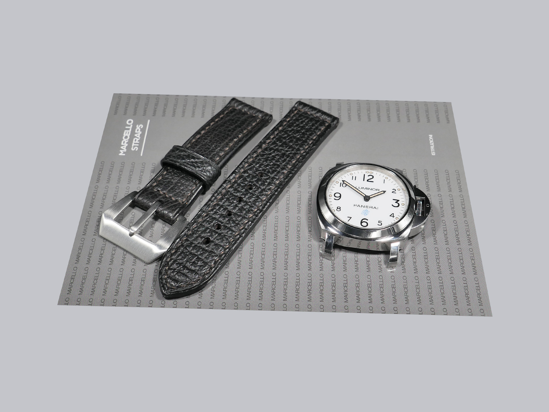 Soft yet durable shark leather strap for Panerai Luminor 44mm.