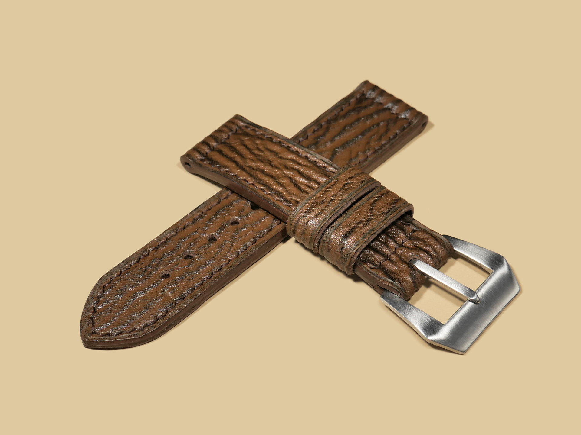 Elegant Brown Panerai Shark Strap for Panerai watches