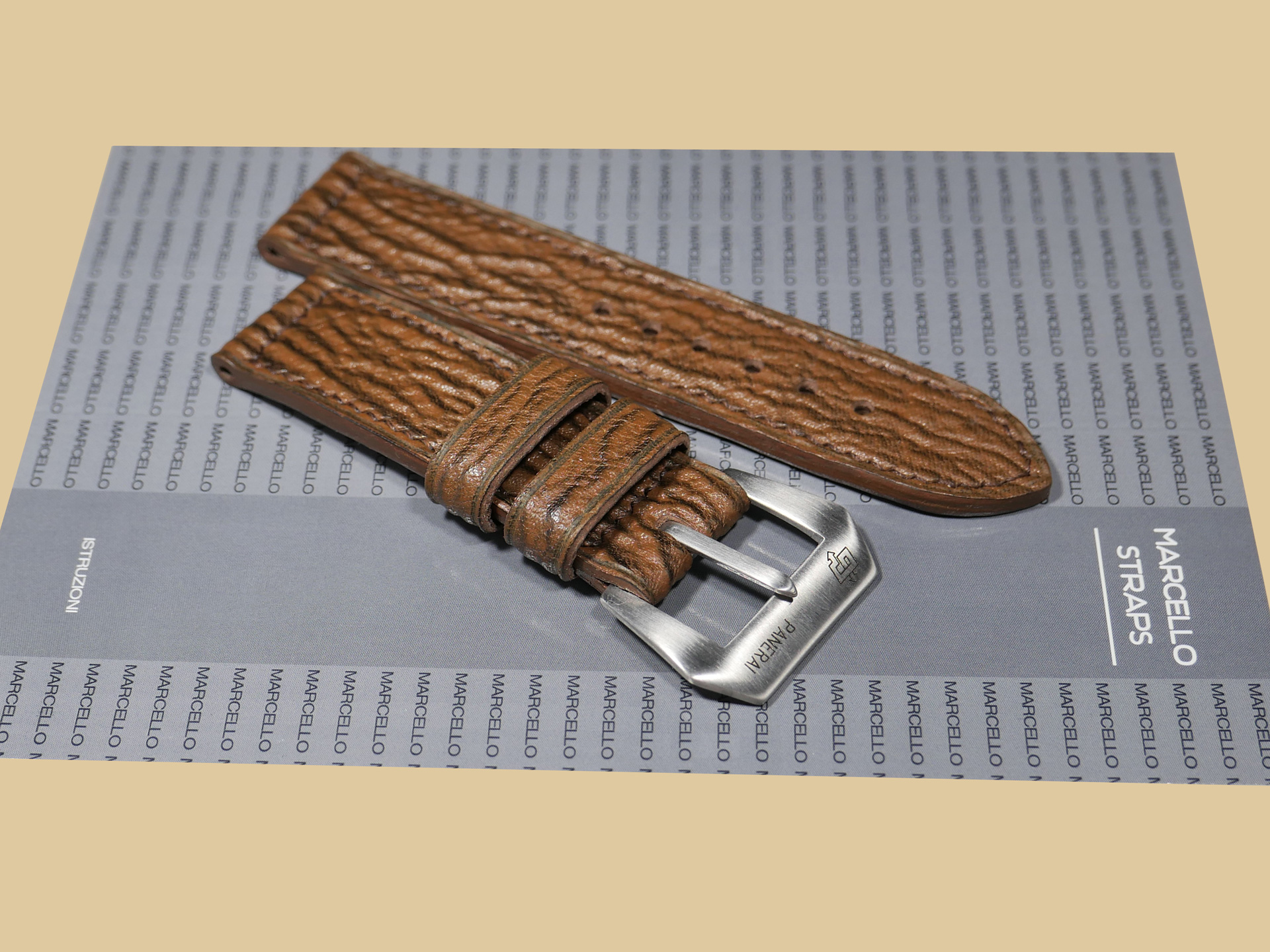 Premium Brown Panerai Shark Strap detail