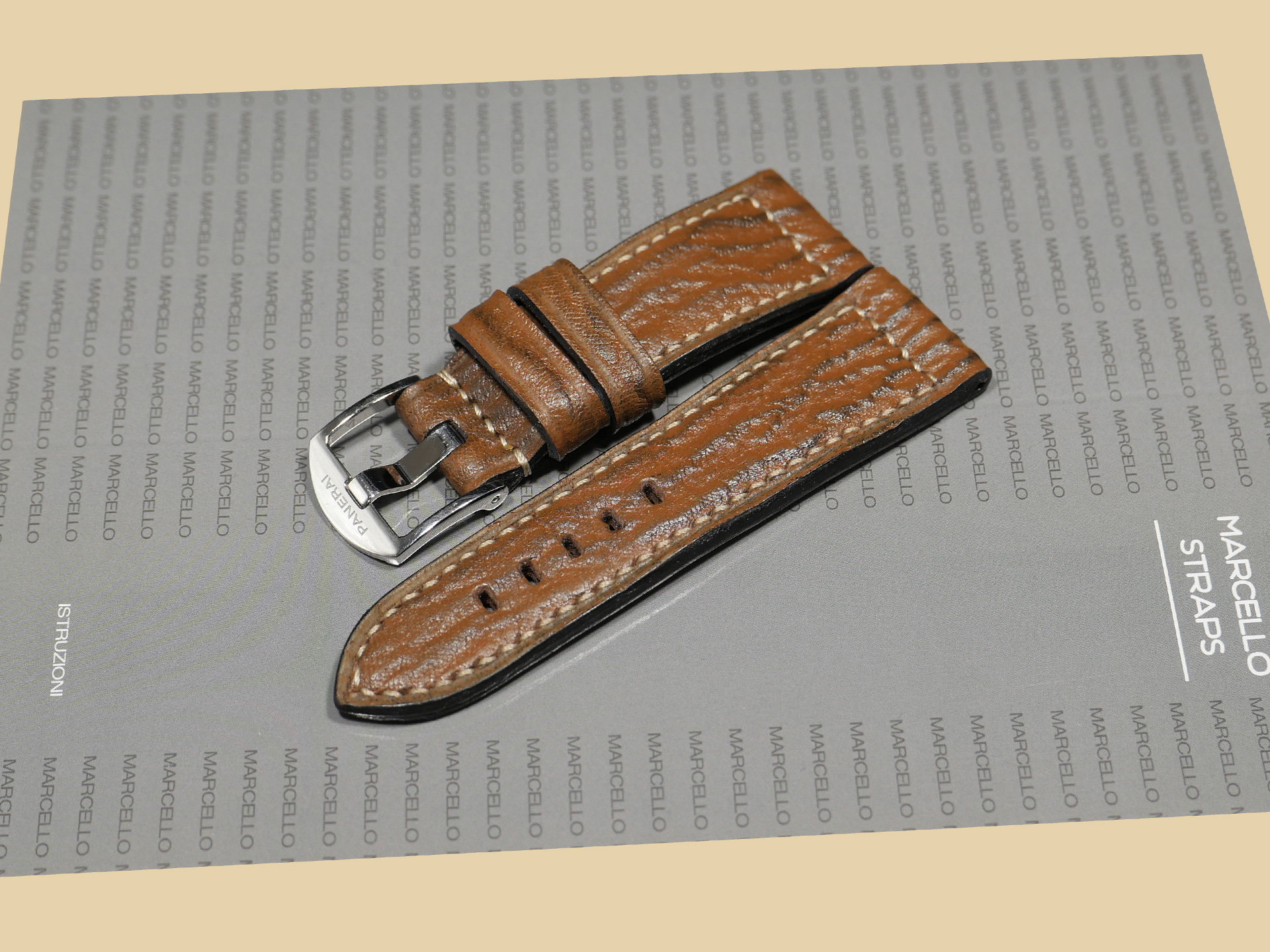 Premium Panerai DUE brown shark strap combo