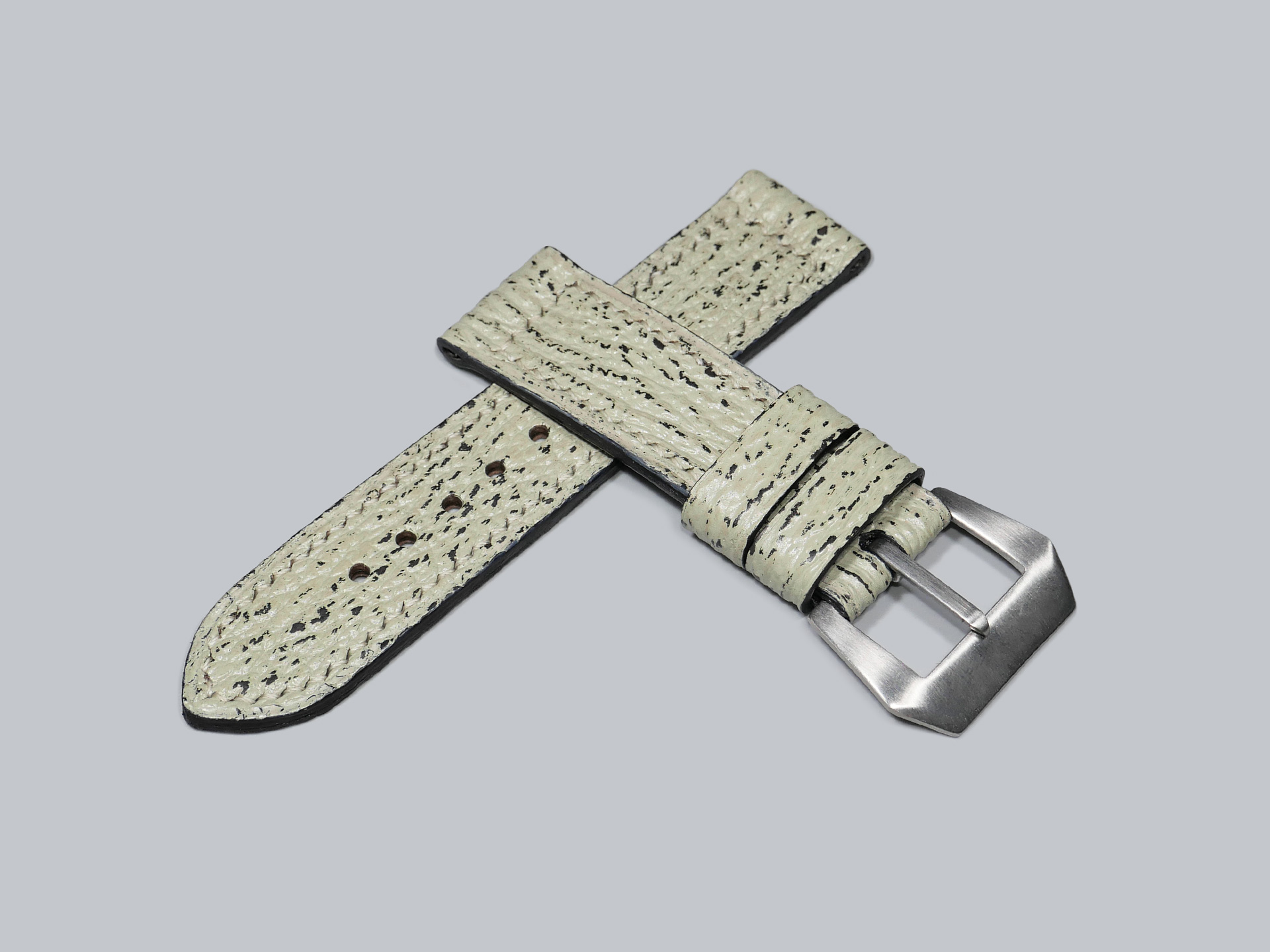 Panerai Luminor with mint grey shark skin strap