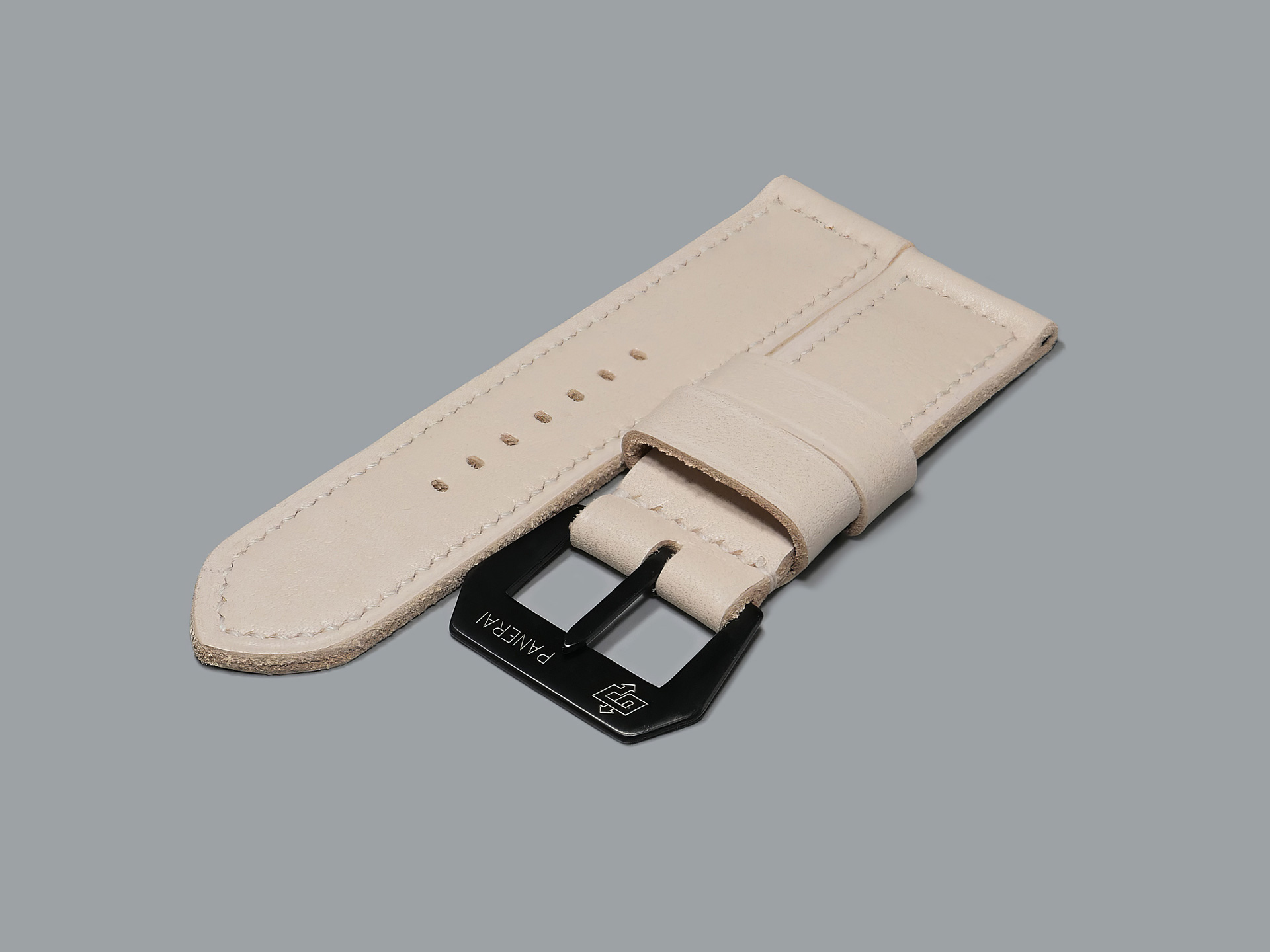 Handmade white Panerai strap on 47mm PAM00372