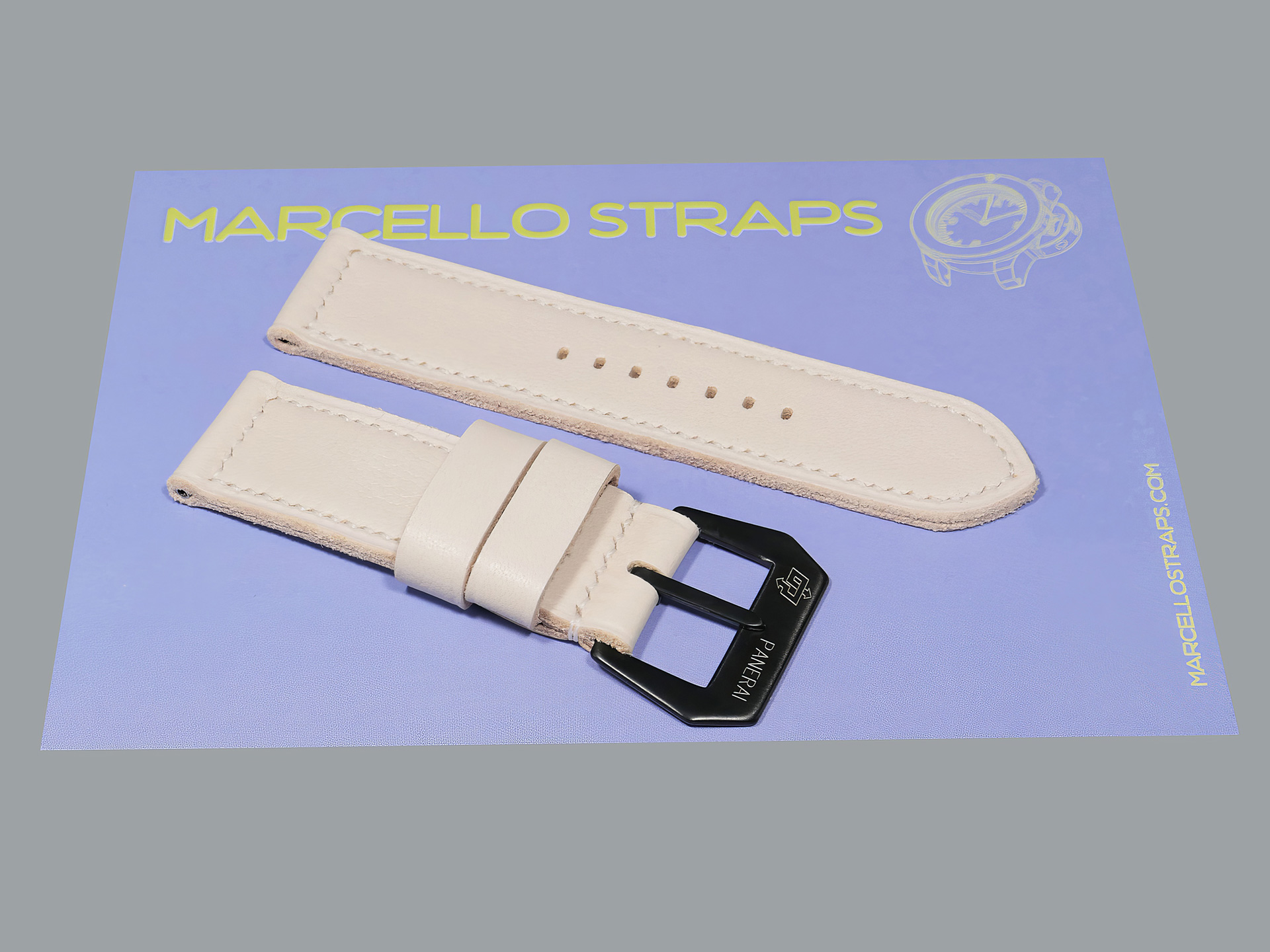 Panerai PAM00372 with handcrafted white 26mm strap