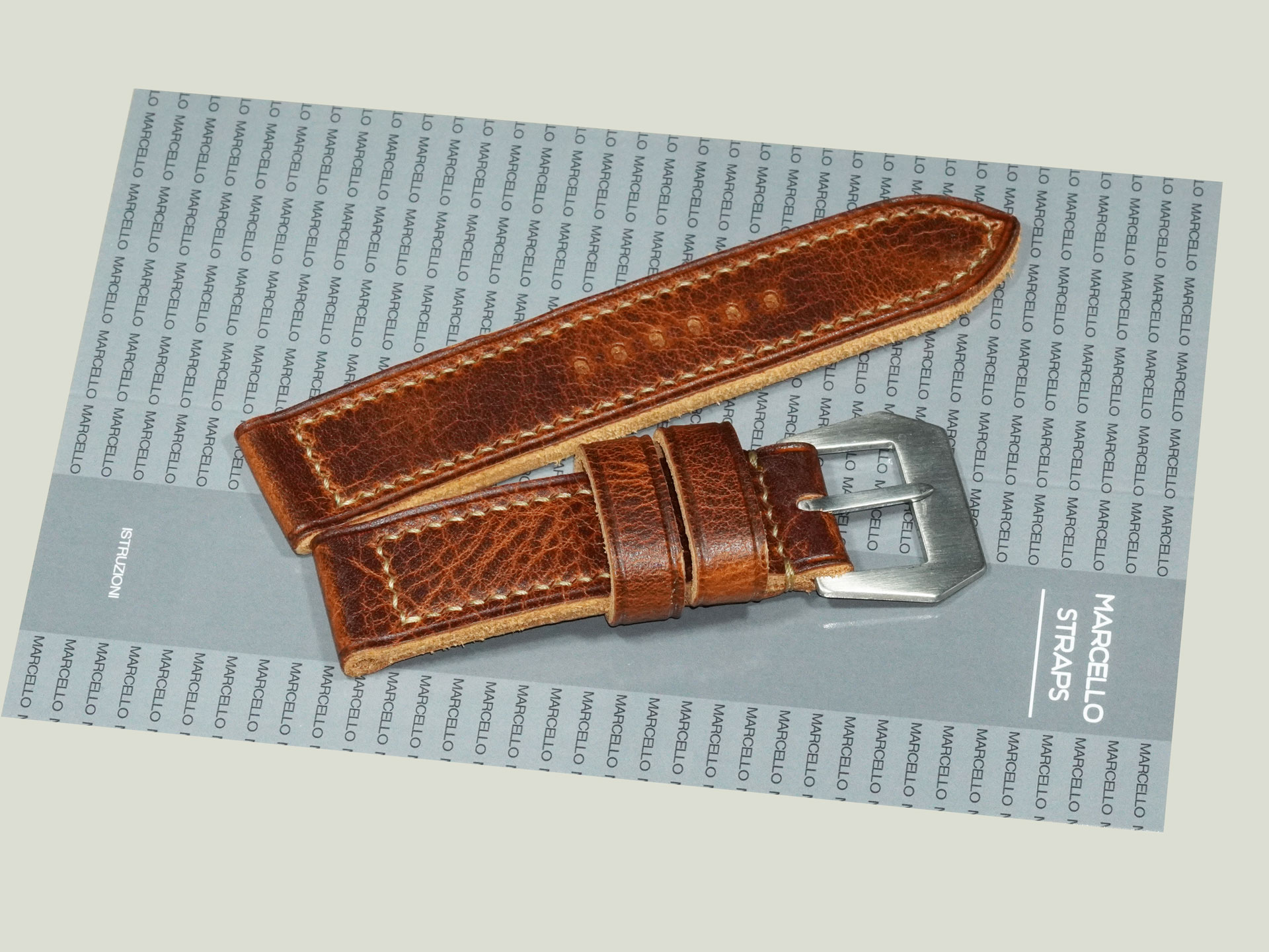 soft chrome-tanned thick brown Panerai strap 44mm