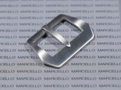 Close-up of a vintage Panerai pin buckle in 26mm size with historical shape