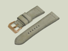 Green Panerai Bronzo watch strap handmade by Marcello Straps on display
