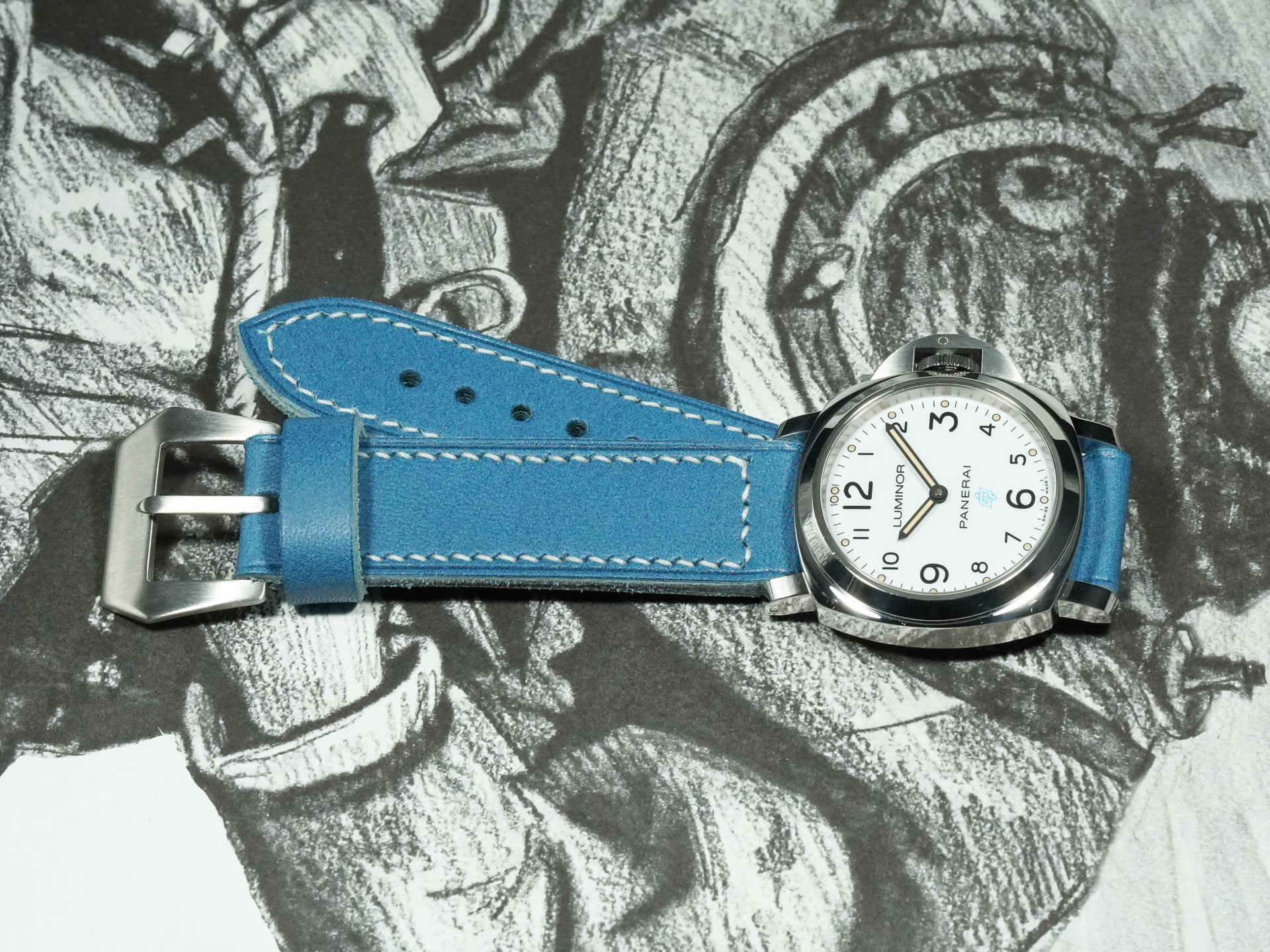 Collector’s edition blue Panerai strap made to pre-V specifications