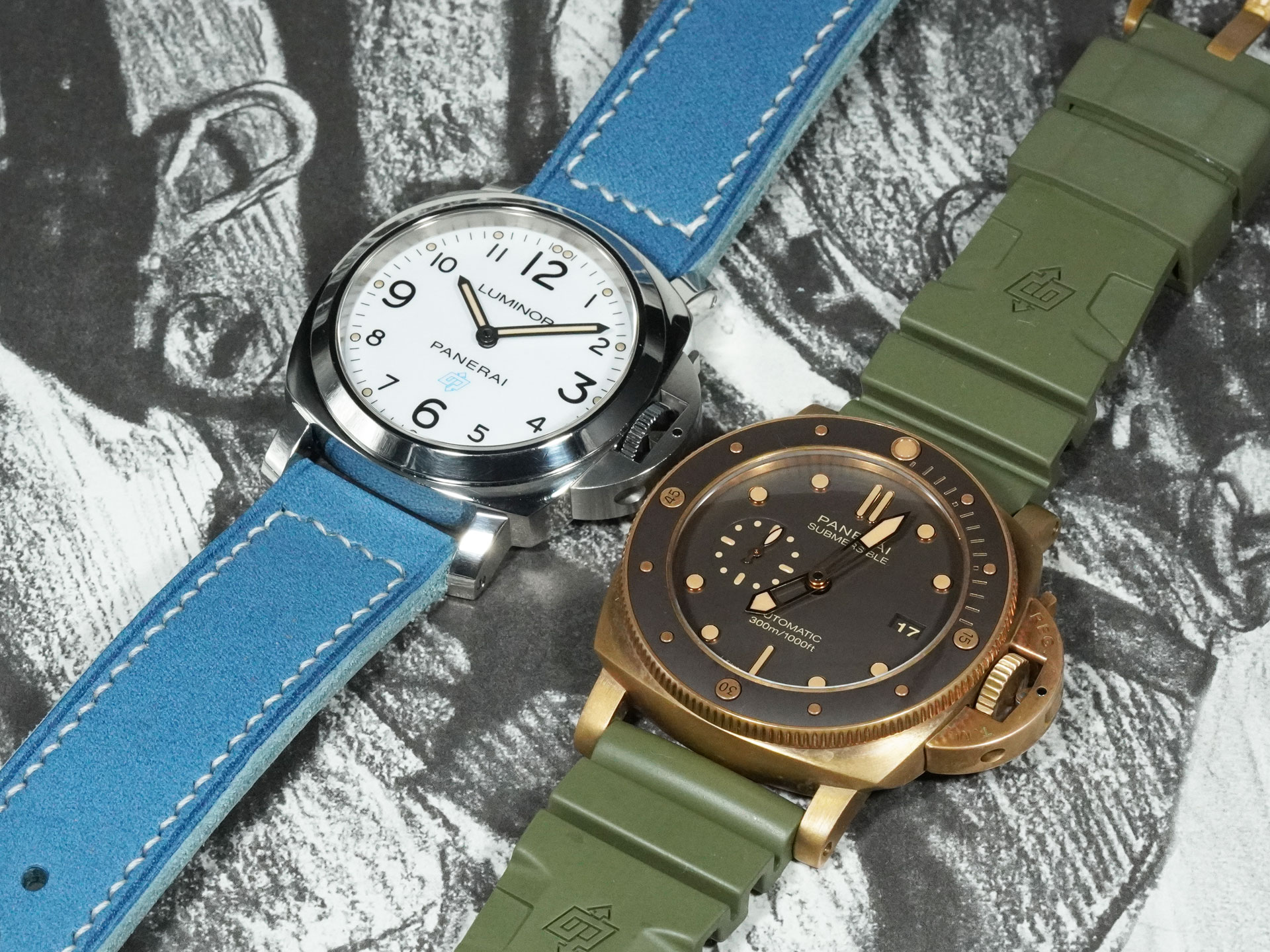 High quality blue Panerai strap that ages beautifully with wear