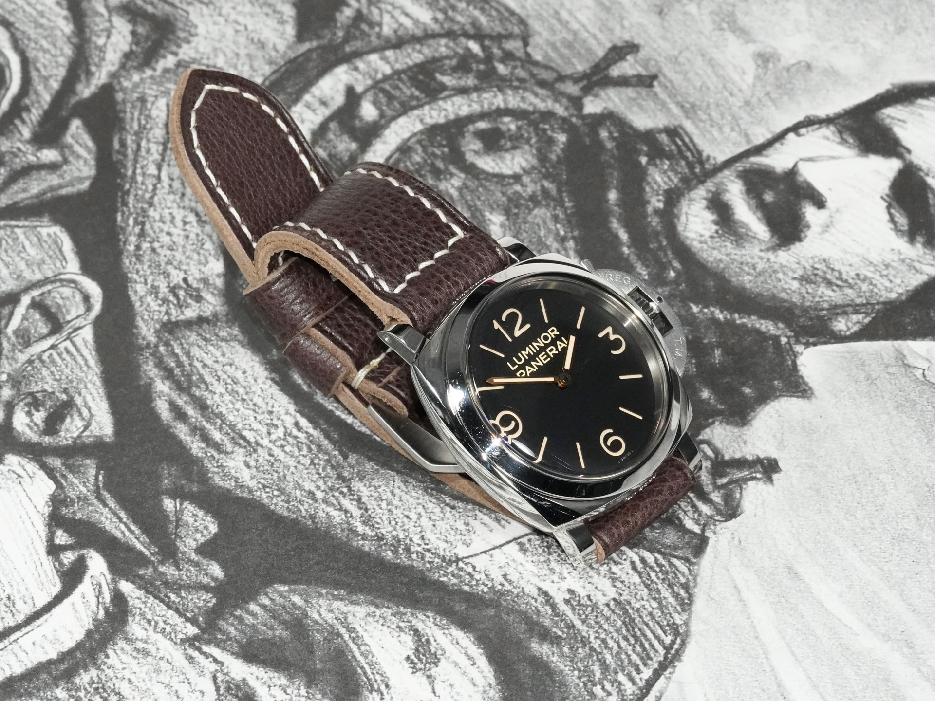 espresso brown Panerai 47mm strap for Radiomir