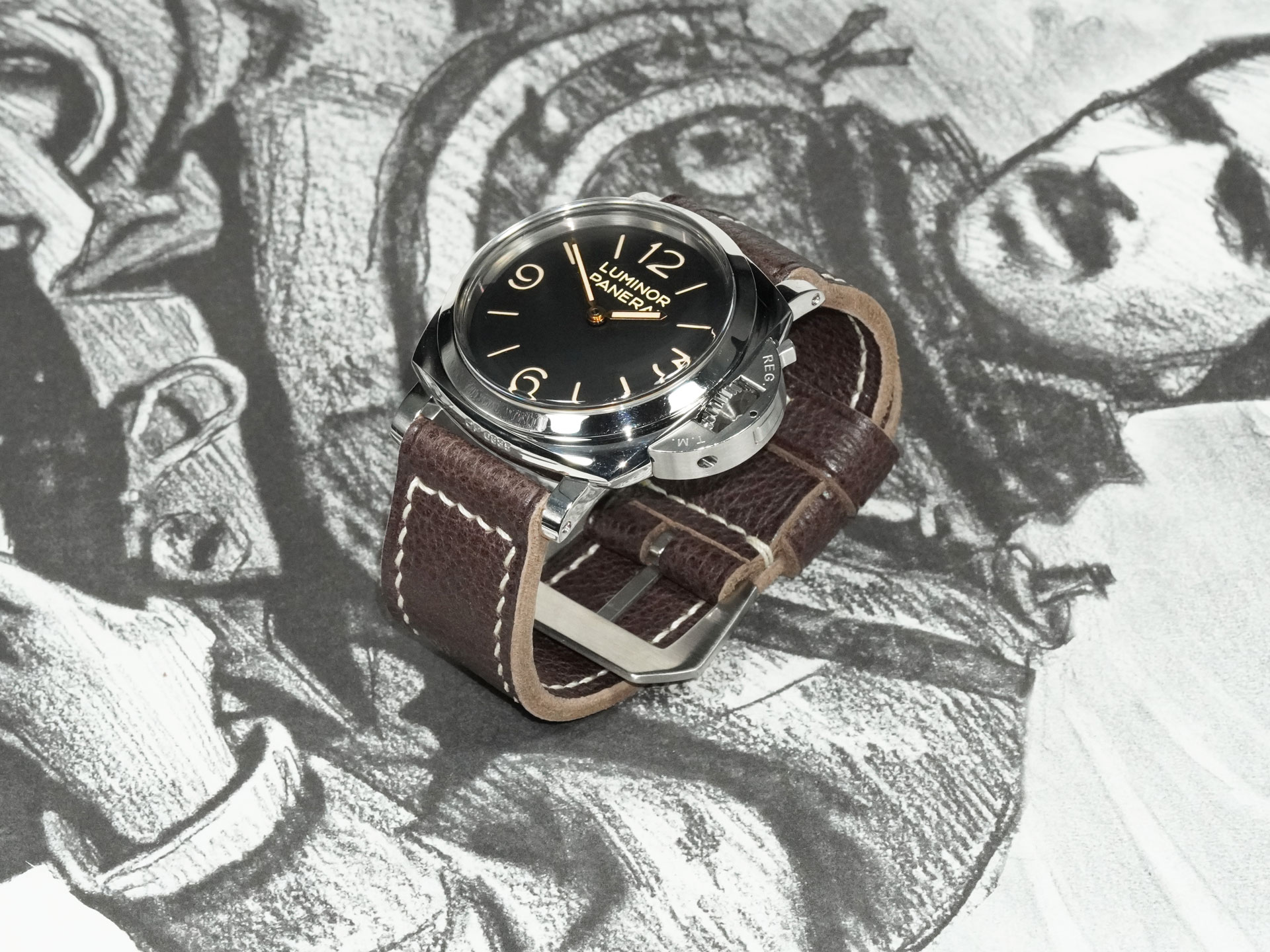 espresso brown Panerai strap 47mm for Luminor model