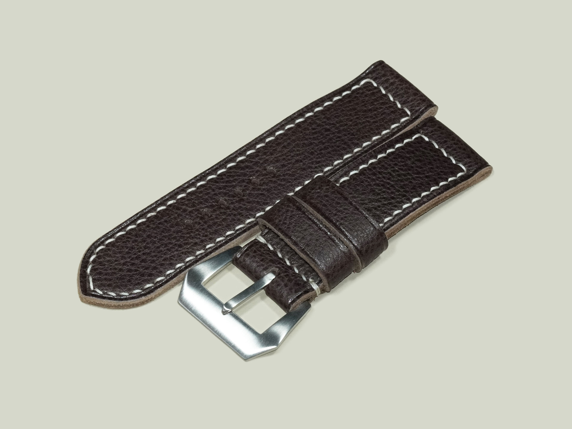 handmade espresso brown Panerai strap 47mm