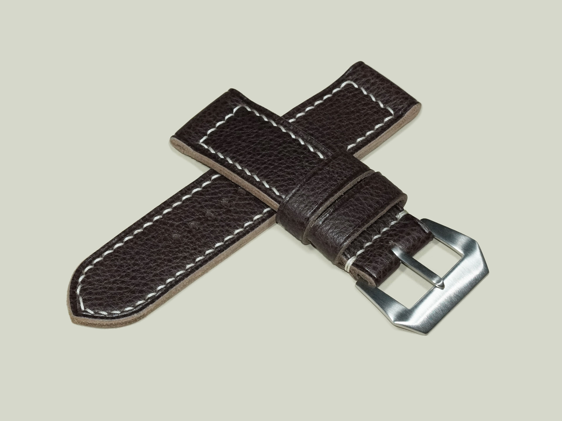 espresso brown leather strap for Panerai 47mm case