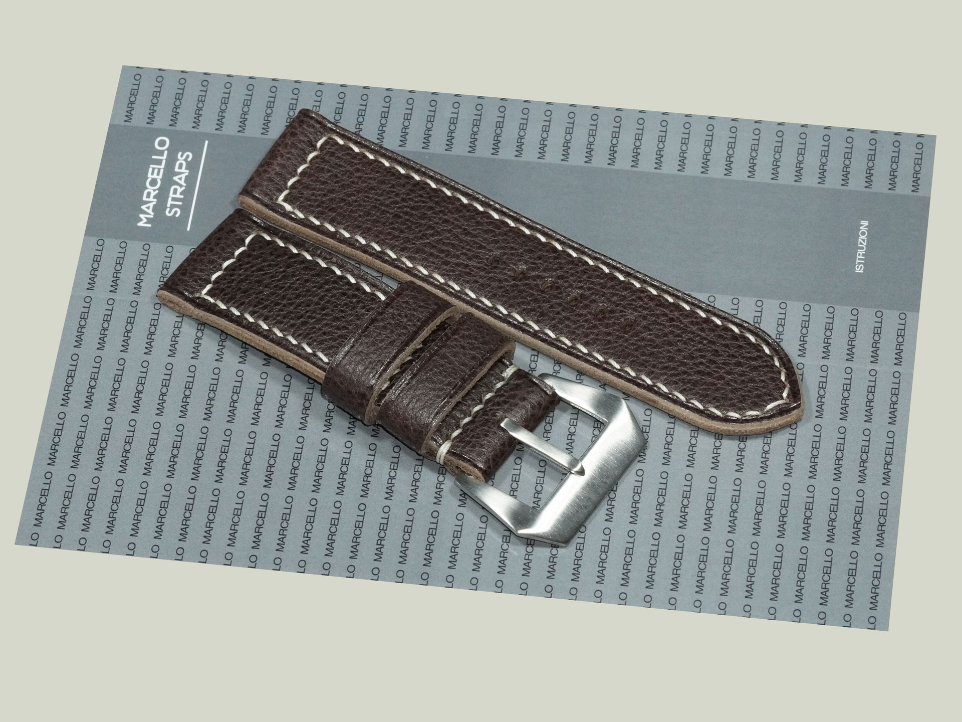 Panerai 47mm espresso brown watch strap handmade