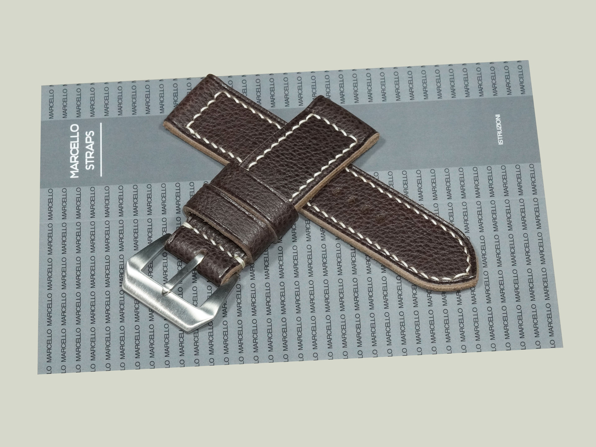 espresso brown leather Panerai strap for 47mm watch