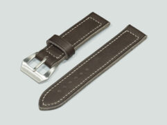 Black Pre-V Panerai Strap in magnetic black leather with cream stitching for 44mm Luminor