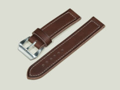 Mahogany pre-V Panerai strap with cream stitching for 44mm Luminor