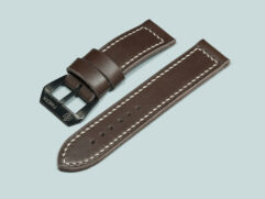 Dark Grey Panerai strap with black buckle on Luminor 44mm