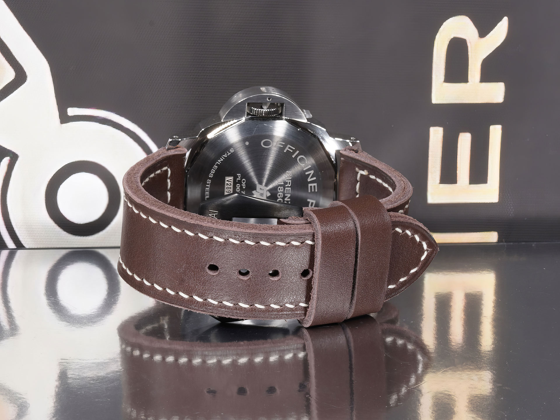 Premium thick black Panerai strap soft and durable leather