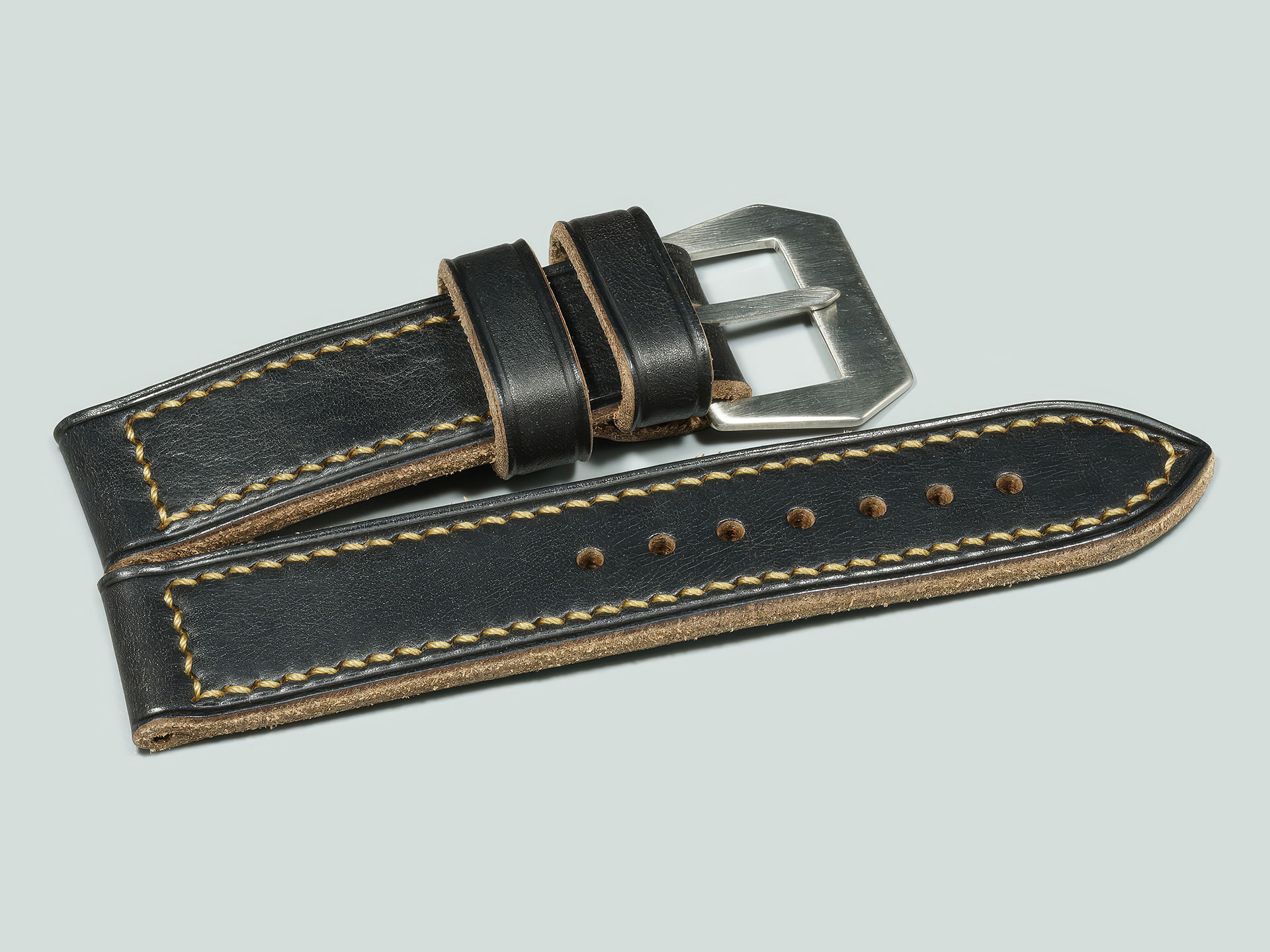 Premium thick Panerai strap in matte black finish