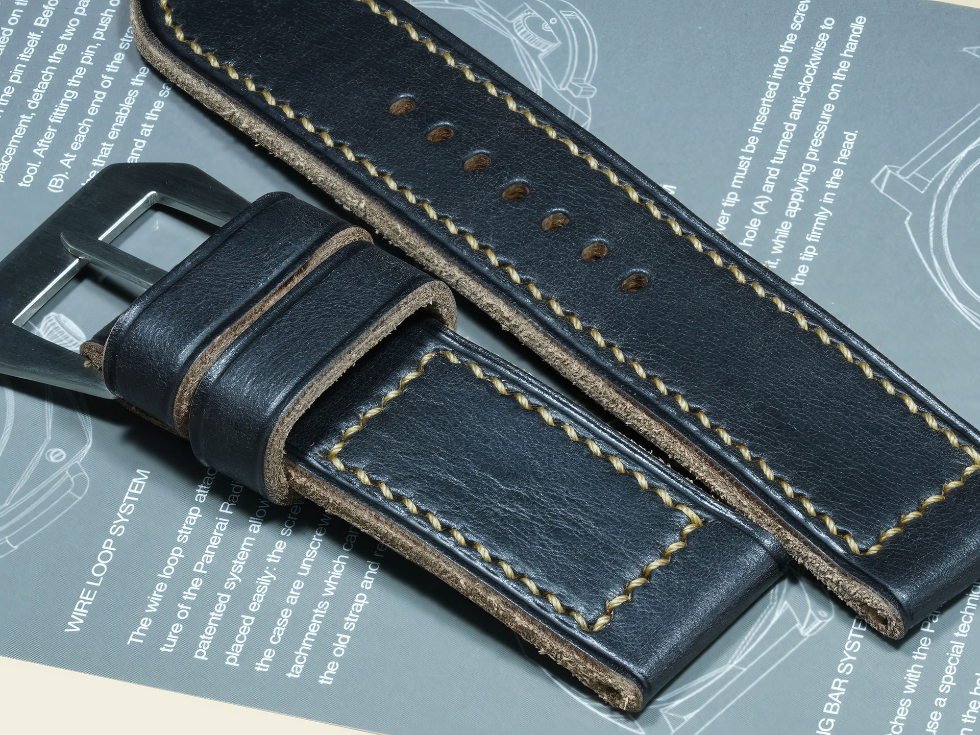 Custom 26mm black Luminor strap by Marcello Straps – Panerai Specialist
