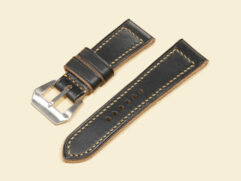 Thick Black Panerai Radiomir Strap handmade from premium Italian leather