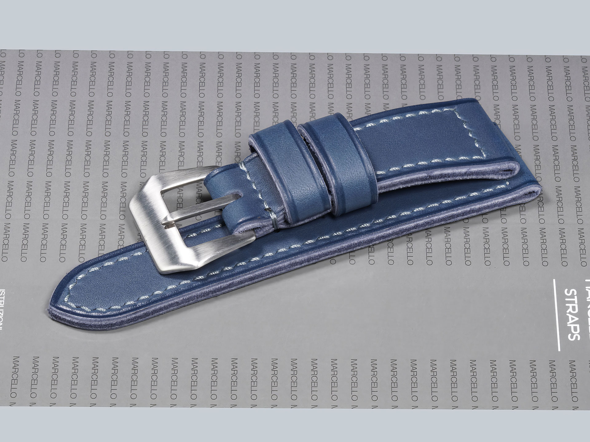 blue Radiomir strap gray stitching handmade