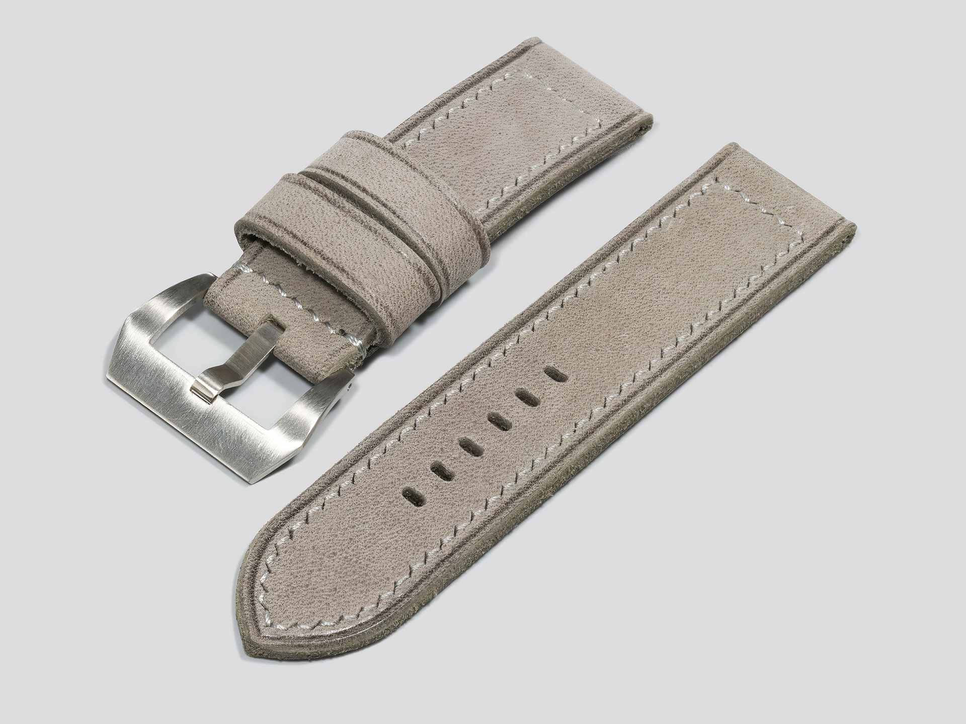 Grey Panerai strap for 44mm Panerai Luminor handmade leather