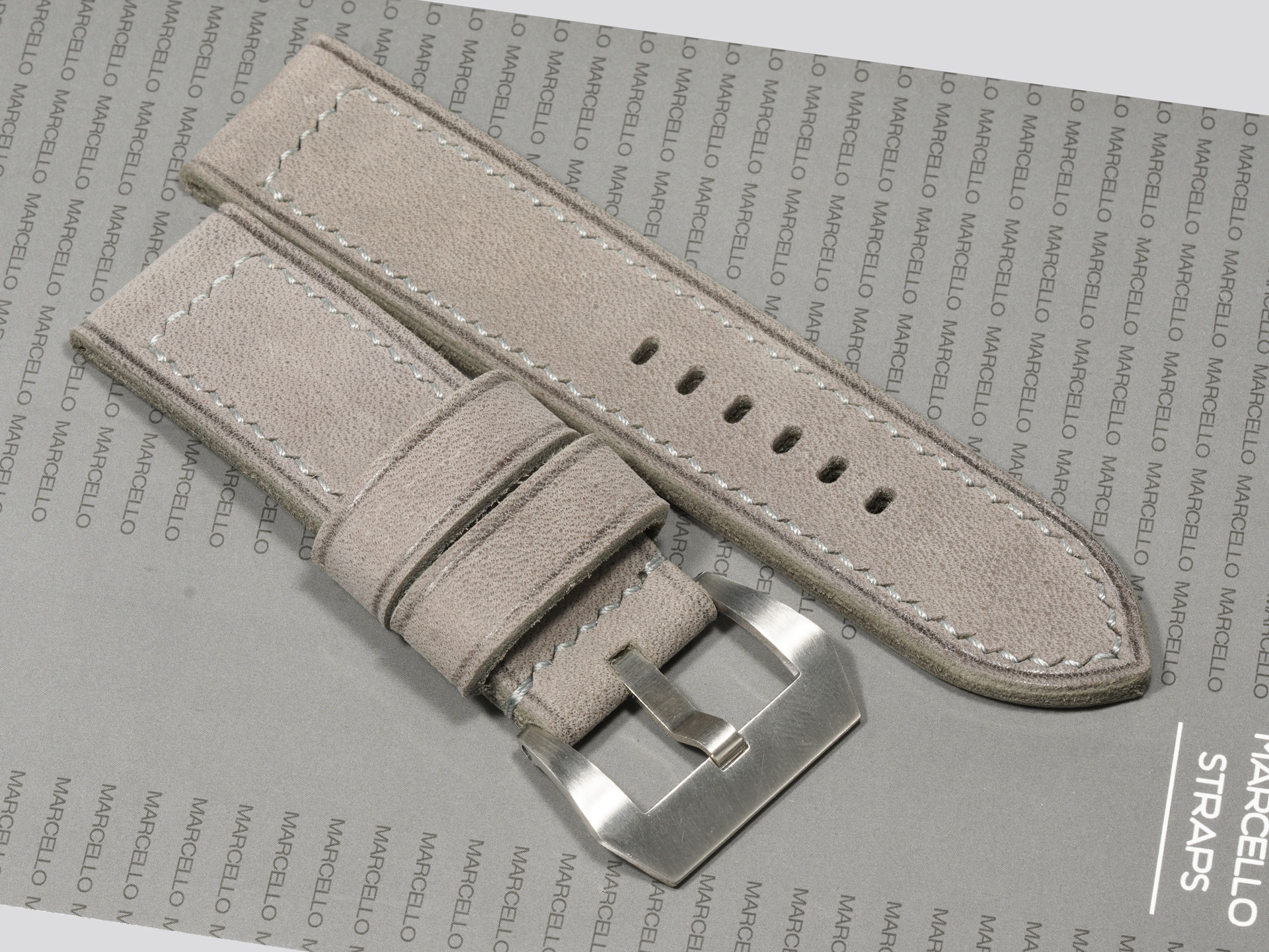 Premium grey Panerai strap for 44mm case crafted in Italy