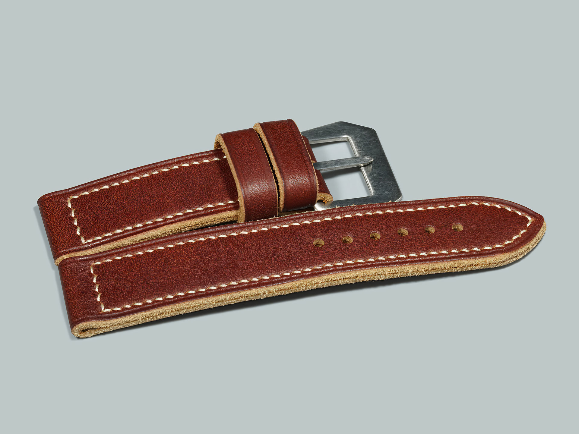 handmade burgundy Panerai Luminor strap for 44mm Luminor watches