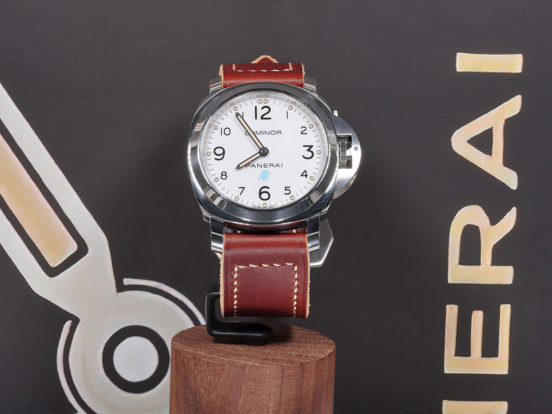 soft burgundy Panerai Luminor strap with smooth edges and strong stitching