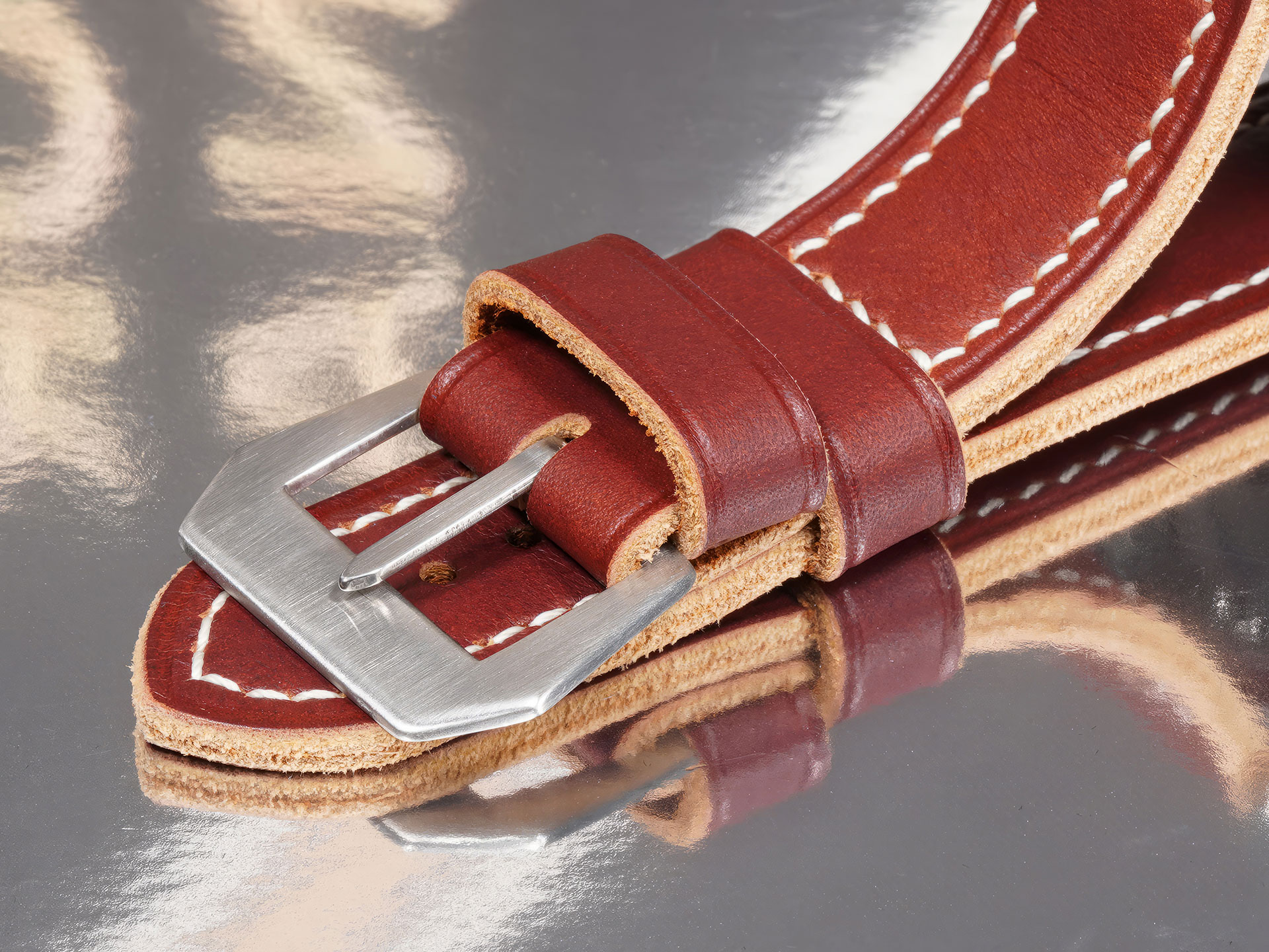 bespoke cherry red Panerai strap for 47mm Panerai watch