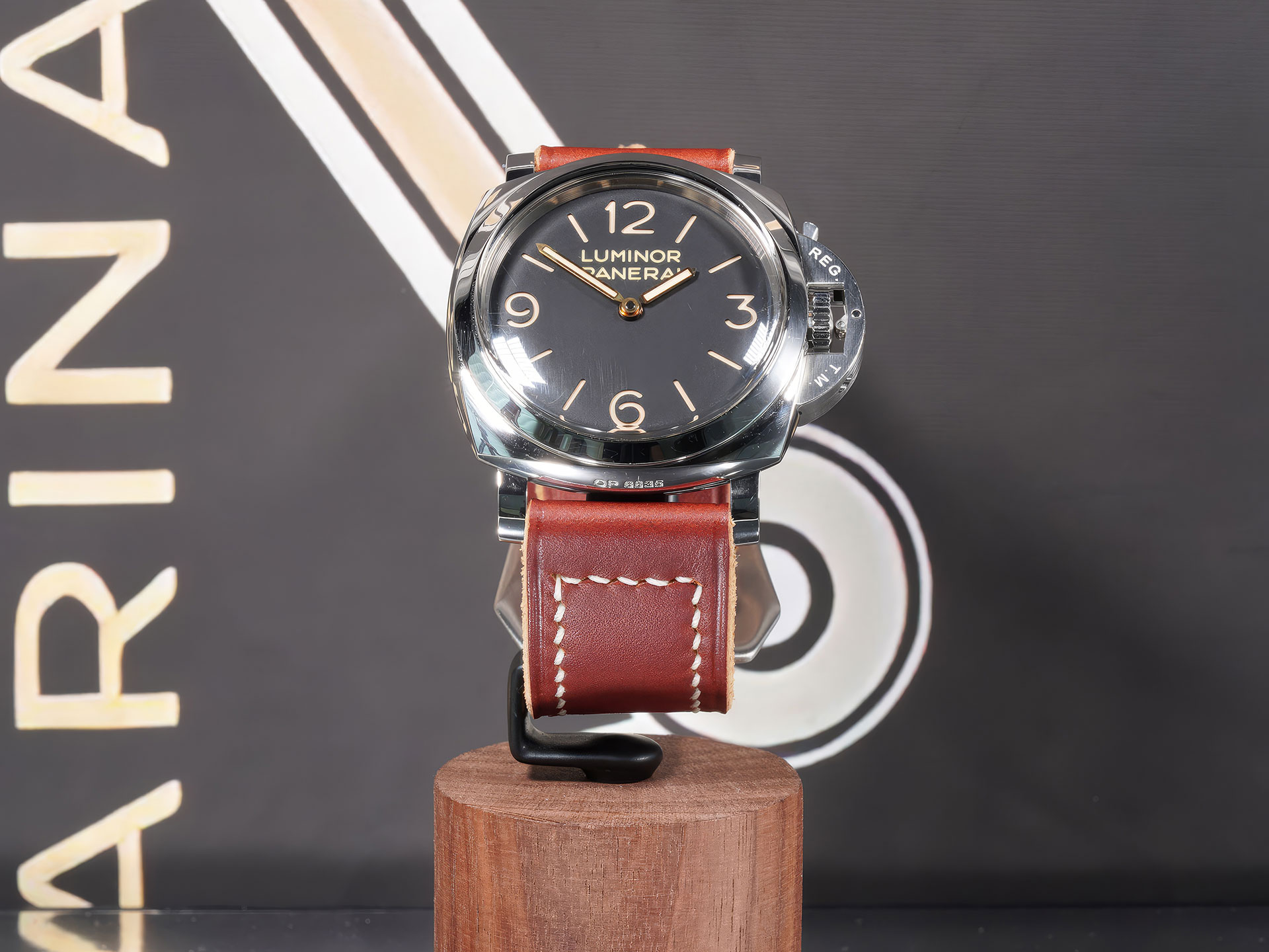 cherry red Panerai strap for 47mm Panerai handcrafted on PAM00372 from Marcello Straps