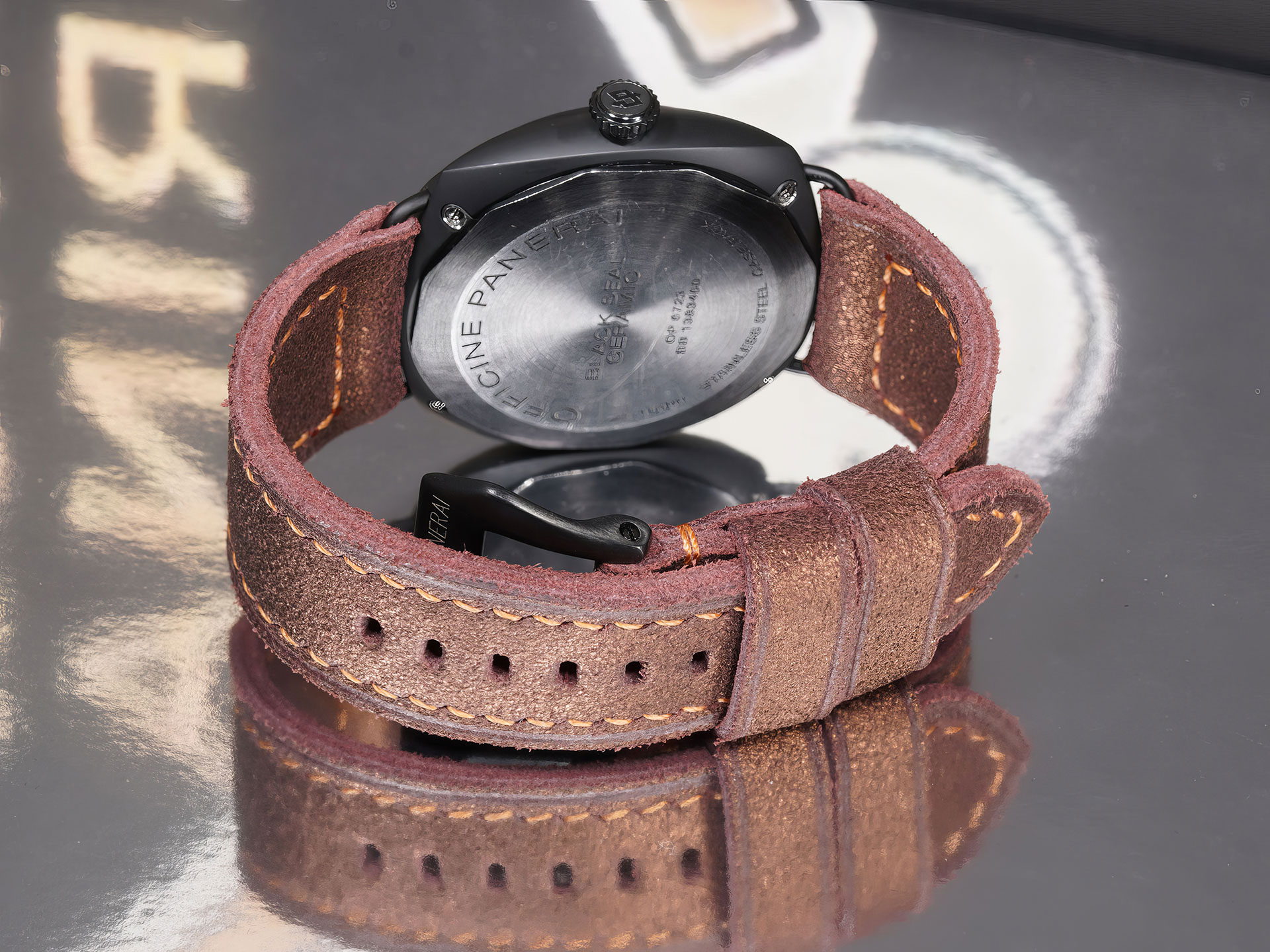unique leather strap designed for Ceramic Panerai PAM00292