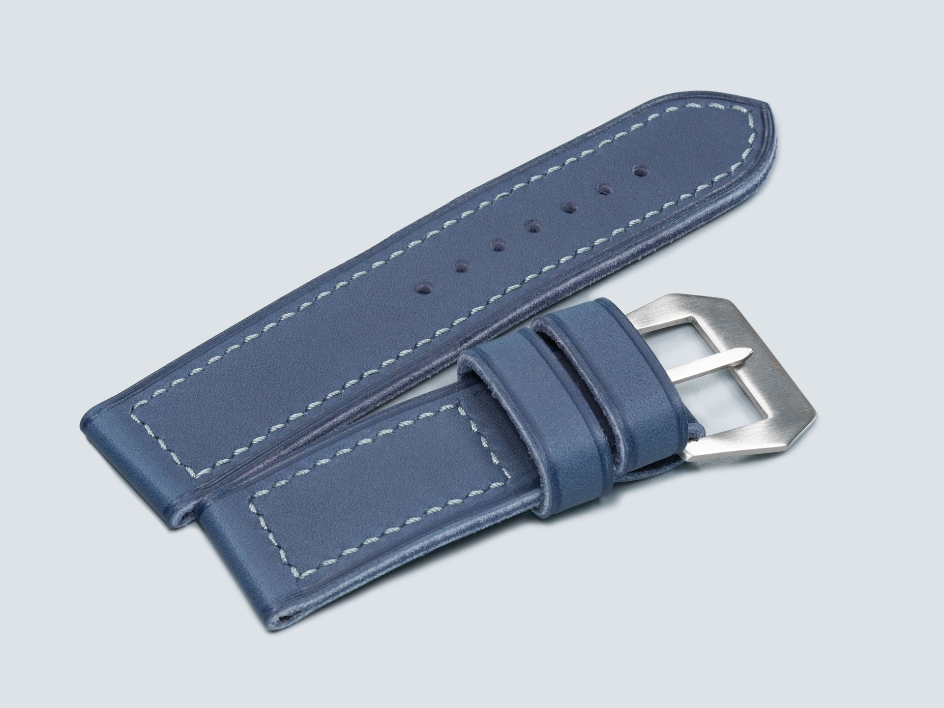 Thick Blue Panerai Strap with heavy build and clean finish