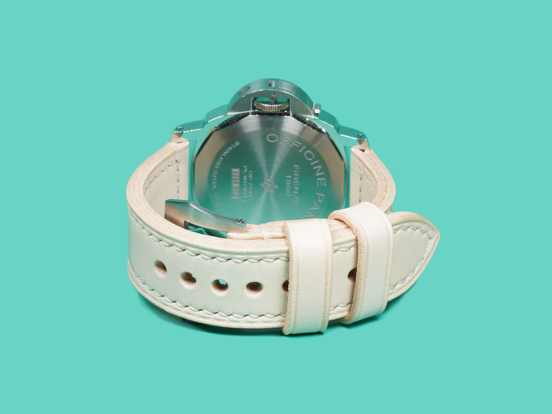 Full grain Italian leather 44mm Panerai strap