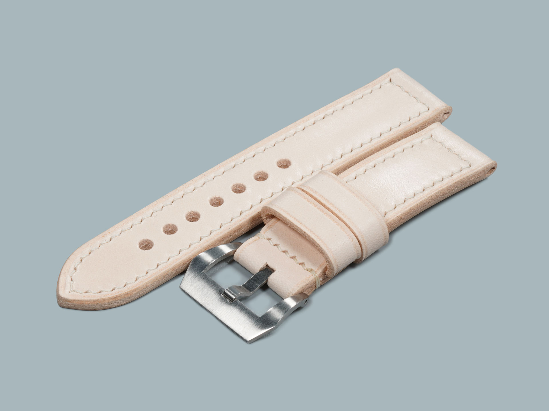 Thick soft Light Tan Panerai Luminor 44mm strap 24mm wide