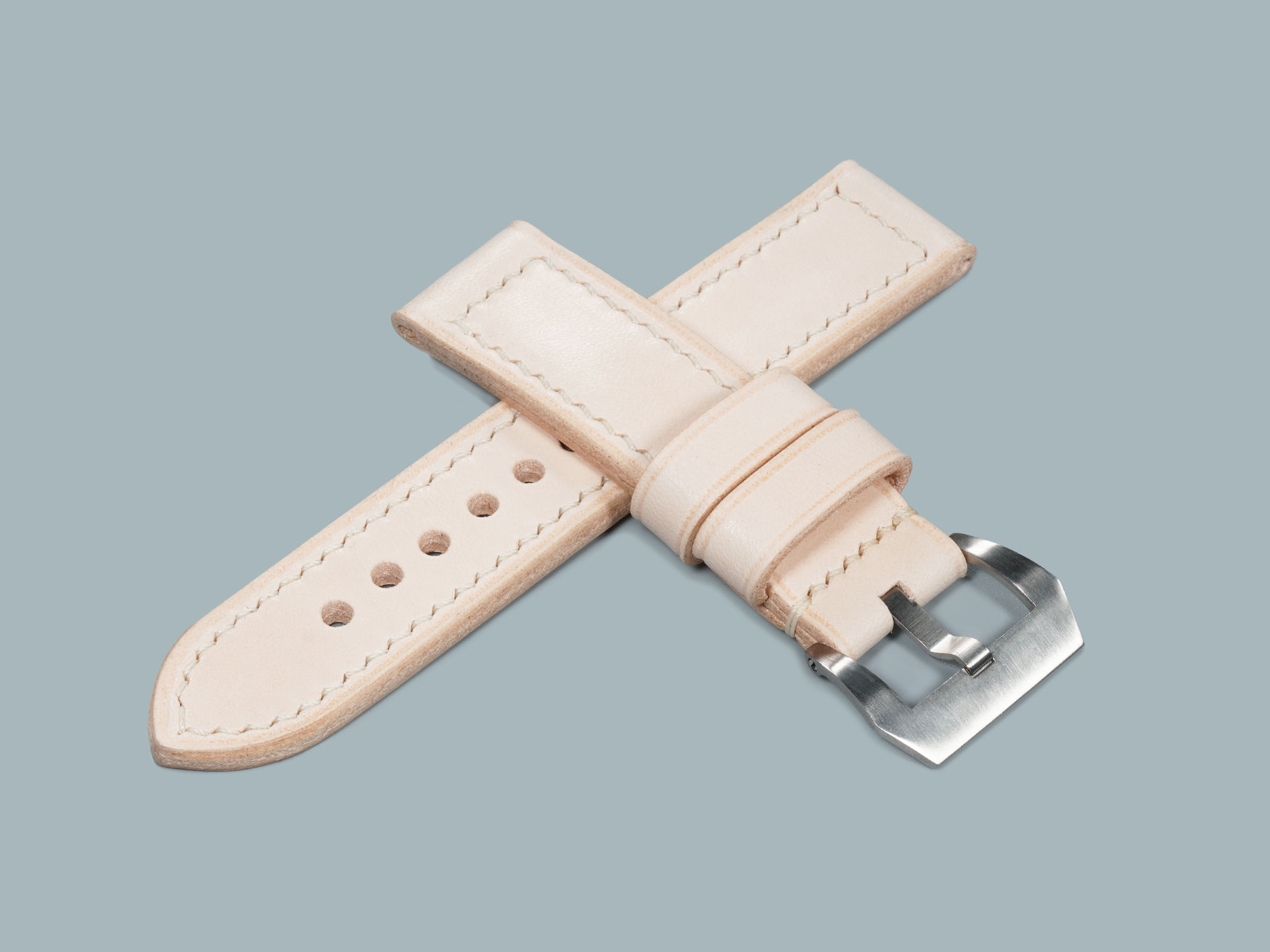 Handcrafted Light Tan Panerai 44mm Strap OEM buckle ready