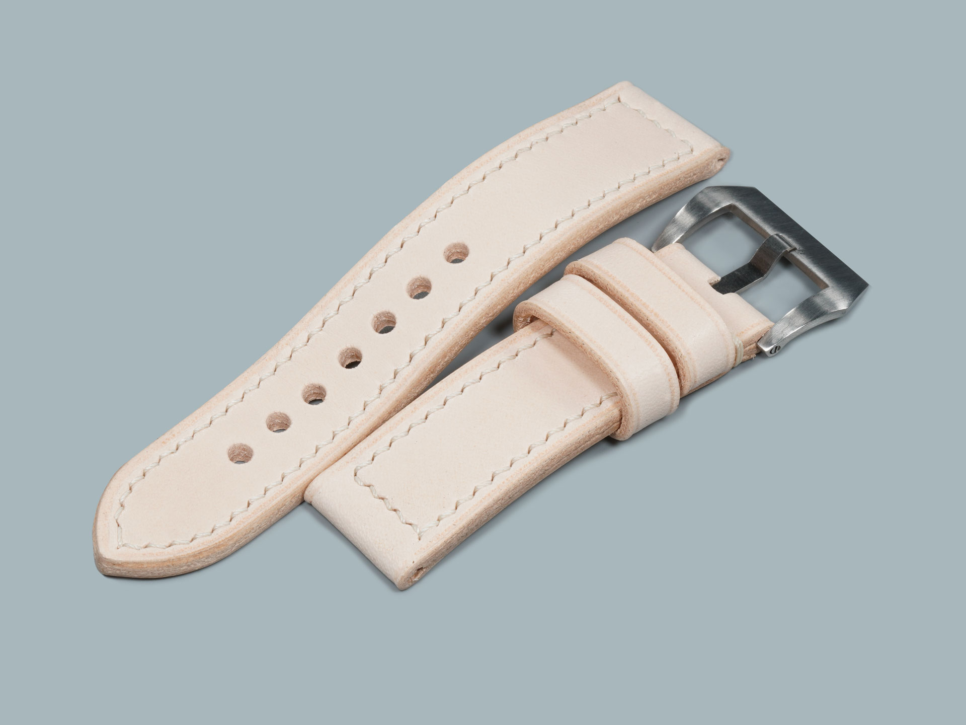 Premium vegetable tanned Light Tan Panerai 44mm leather strap