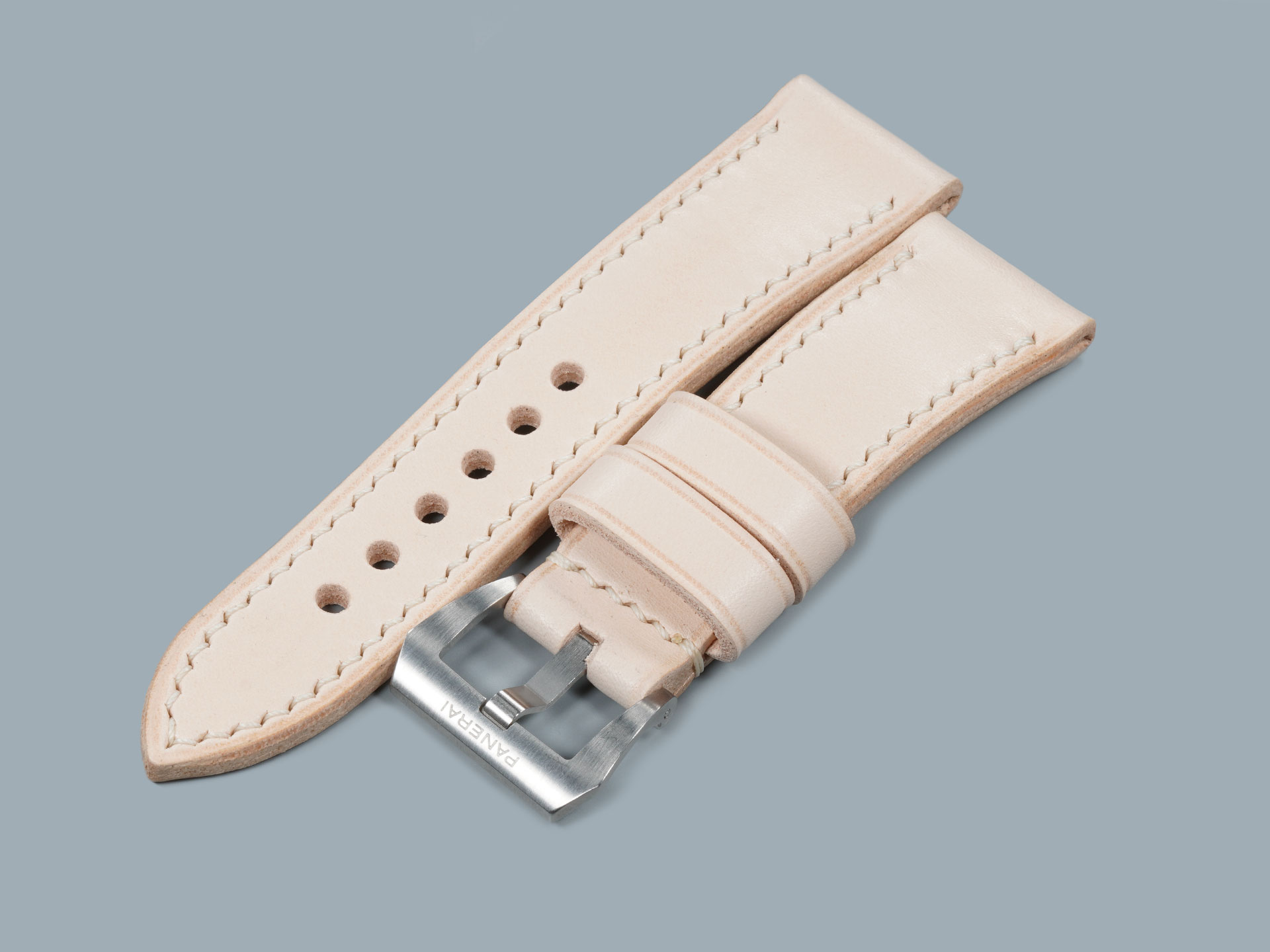Thick and soft light tan Radiomir strap by Marcello Straps
