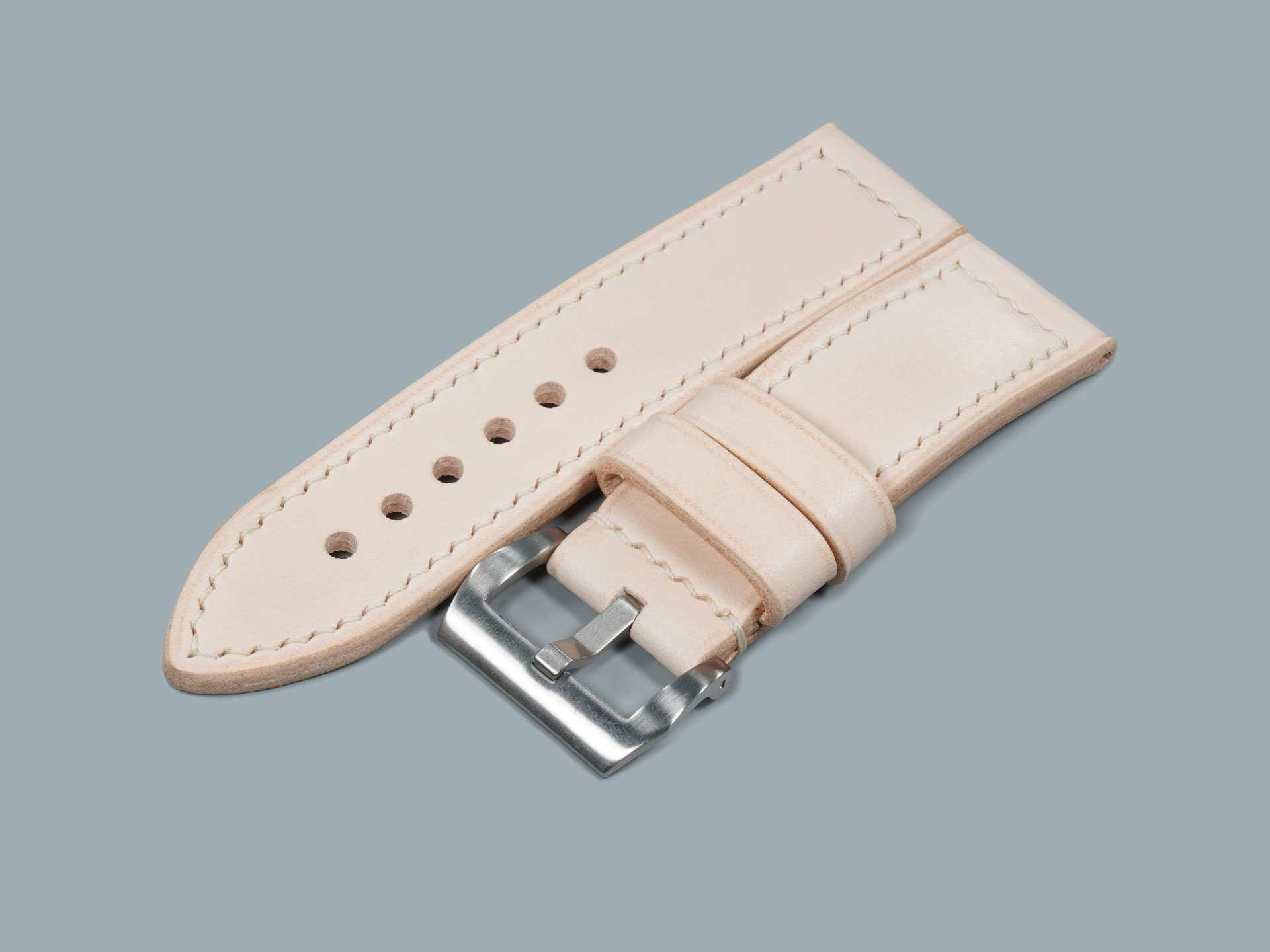 Handcrafted Light Tan Panerai 47mm Strap OEM buckle compatible