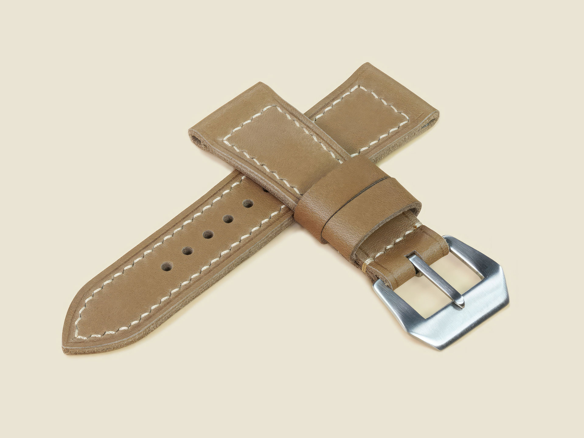 Soft temper Vintage Style Panerai Radiomir Strap in classic tone with historical pin buckle