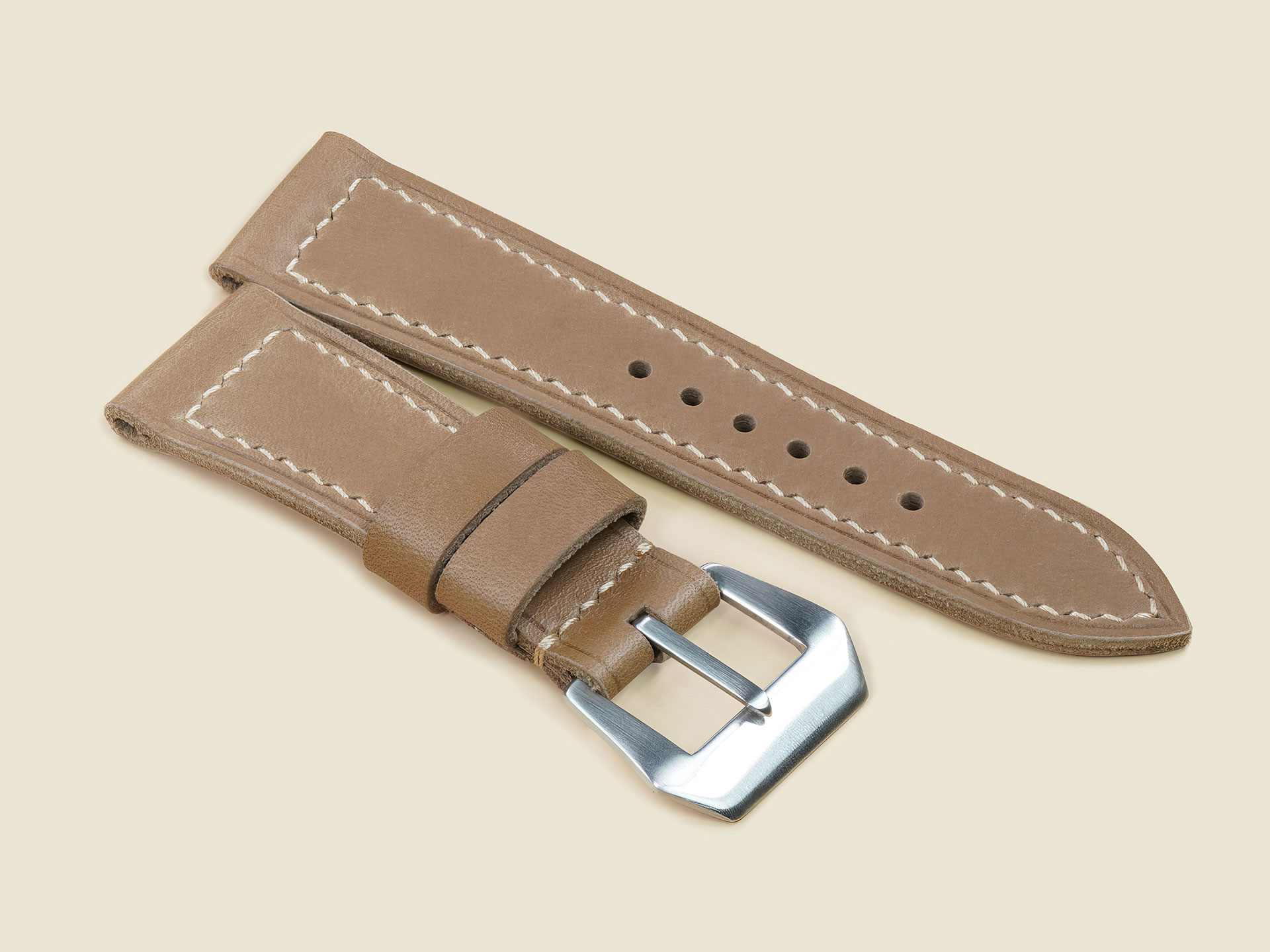 Vintage inspired Panerai Radiomir strap soft leather temper and precise pin holes