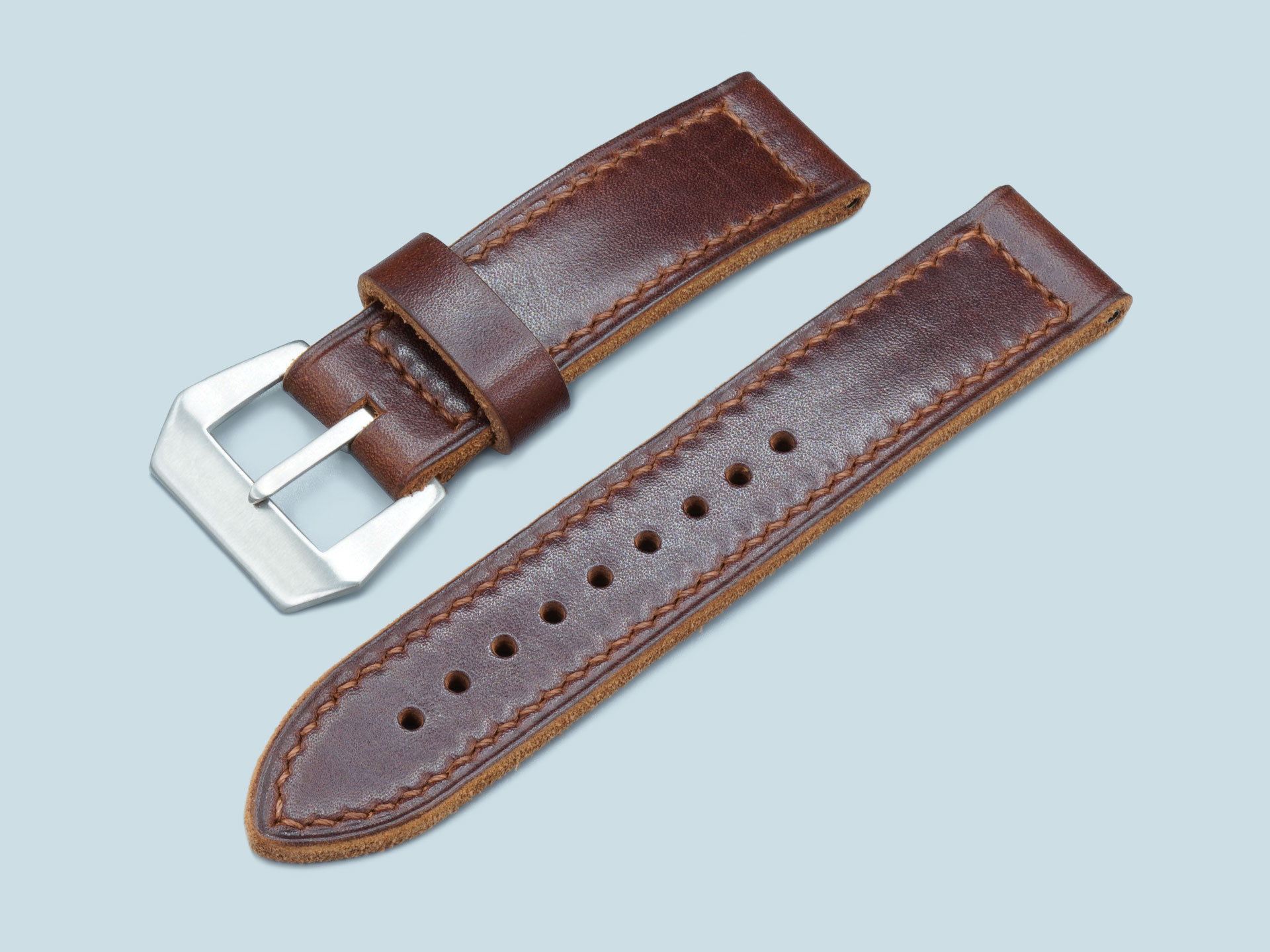 Vintage-style-brown-leather-strap-for-44mm-Panerai-Luminor