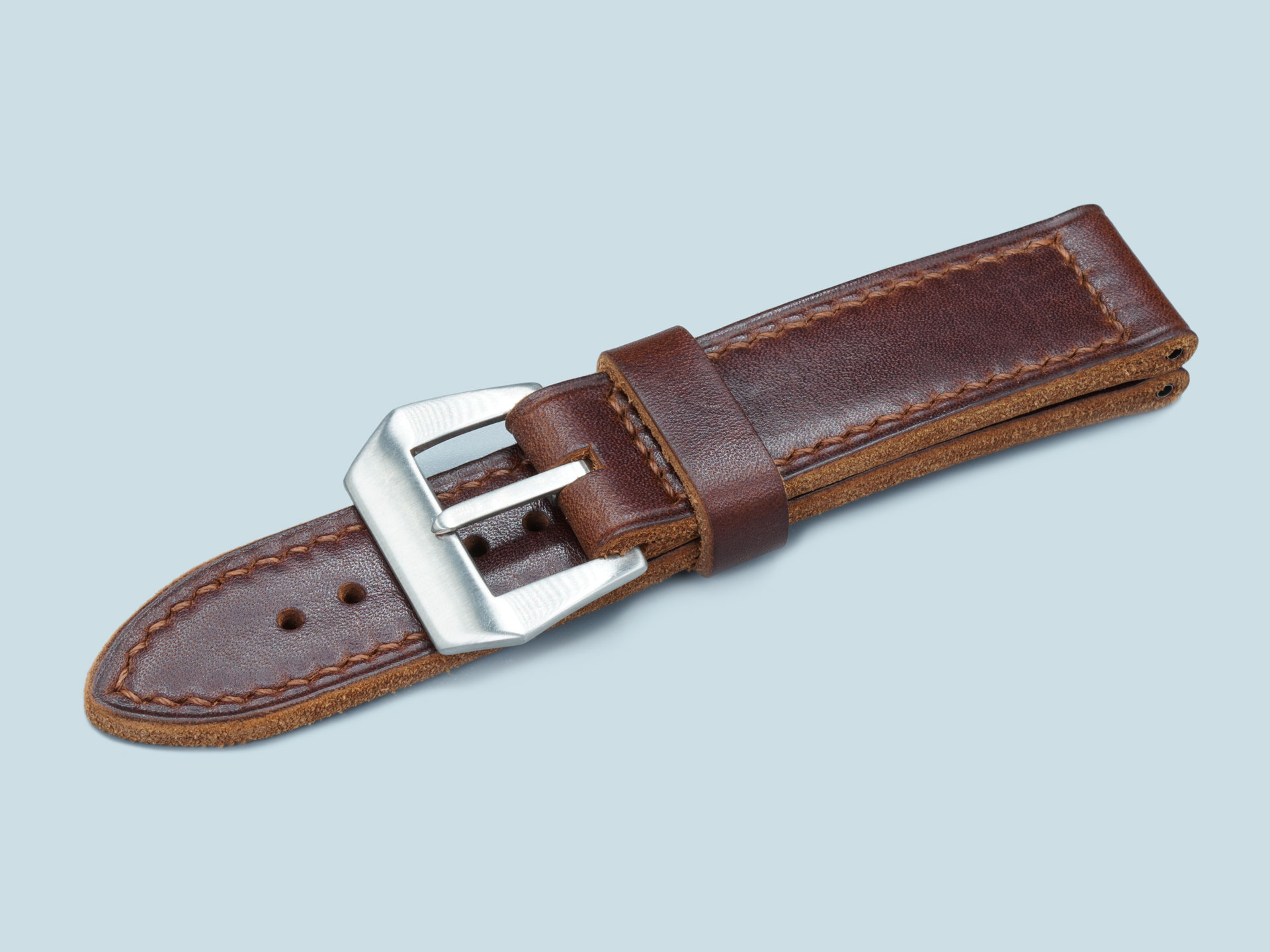 Thick-grain-distressed-brown-leather-strap-for-Panerai-Luminor-44mm