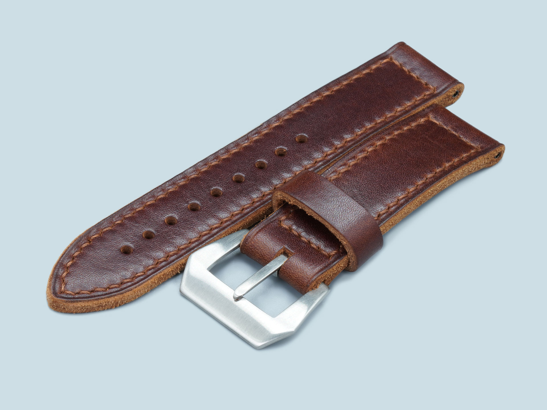 Marcello-Straps-handcrafted-vintage-brown-leather-for-Panerai-collectors