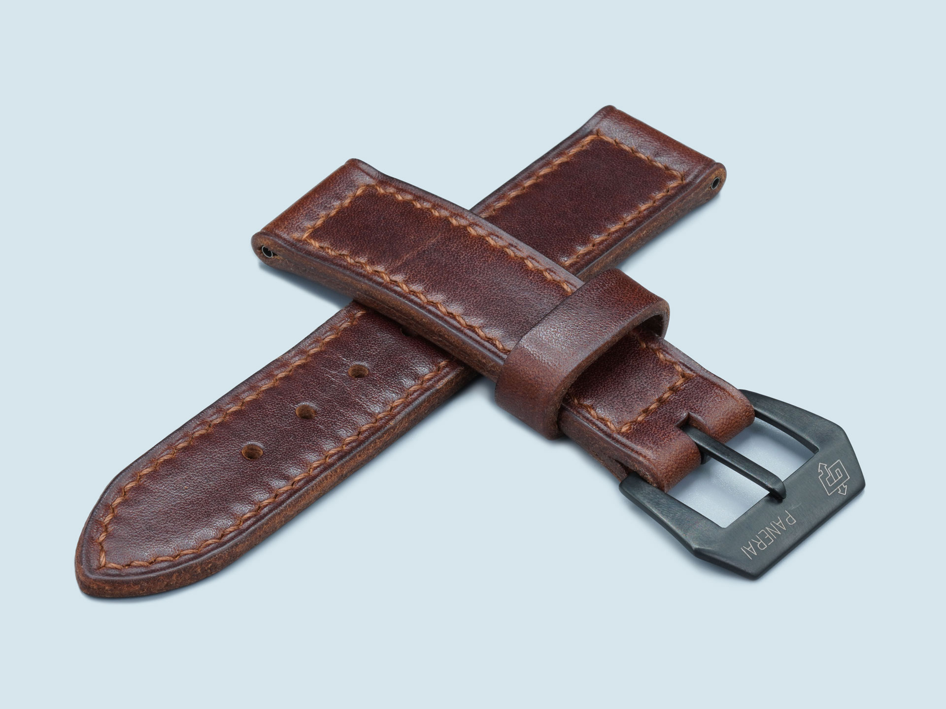 Marcello-Straps-brown-on-brown-stitch-leather-for-PAM05218