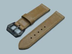 Vintage style tan Panerai strap, 44mm, shown in full length