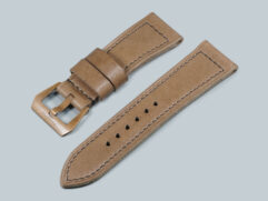 Custom Panerai Bronzo Strap for PAM00968, Handmade from Italian olive brown leather.