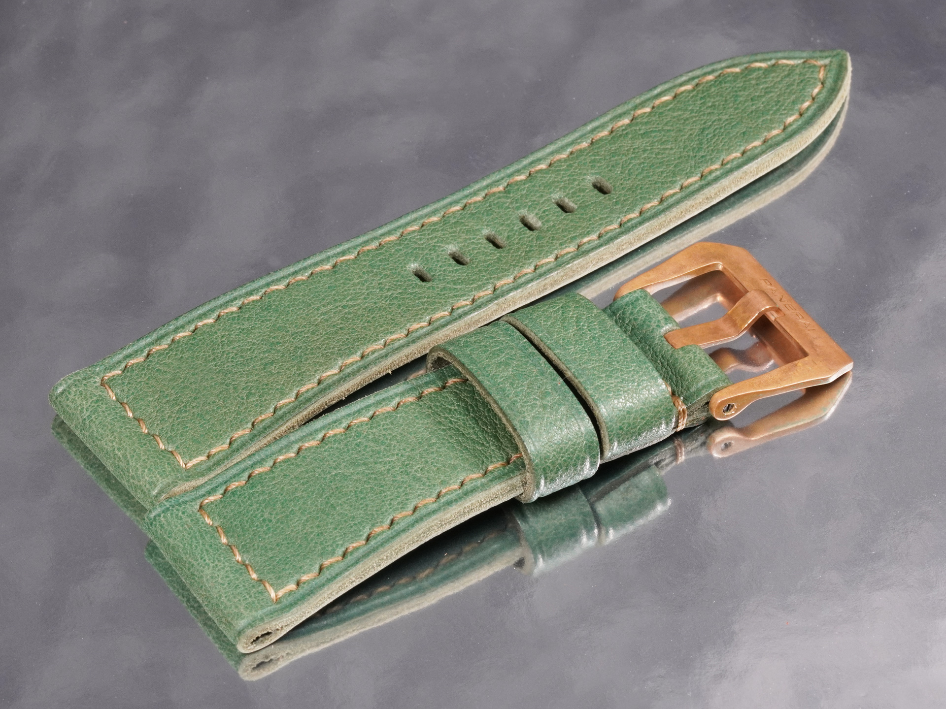 hand-stitched-dark-green-strap-for-47mm-panerai-bronzo-marcello-straps